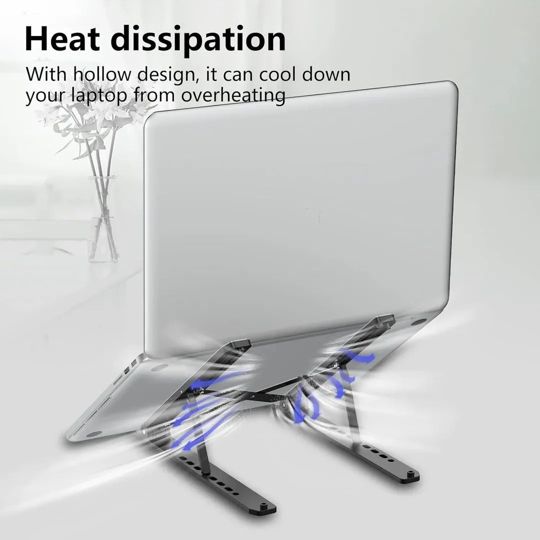 Adjustable Foldable Aluminum Laptop Stand – Portable Ergonomic Notebook Holder for 10–17 Inch Laptops