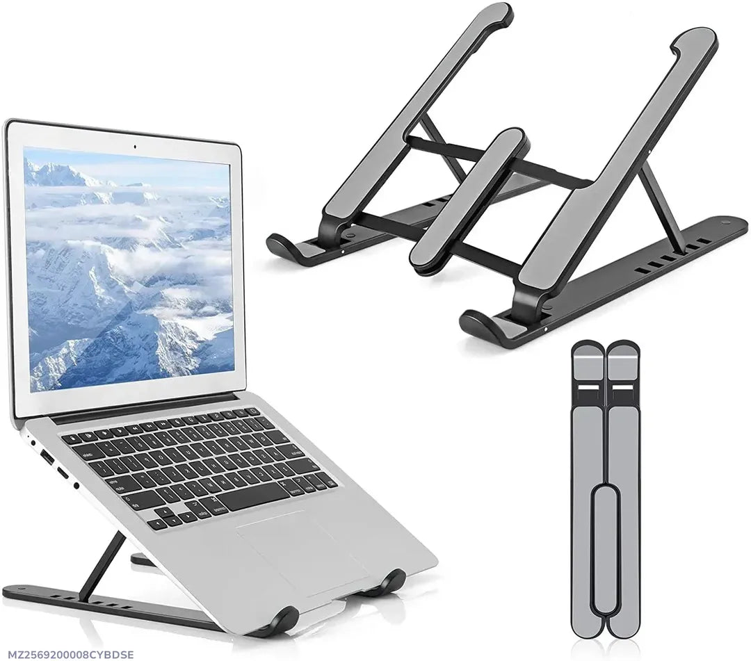 Adjustable Foldable Aluminum Laptop Stand – Portable Ergonomic Notebook Holder for 10–17 Inch Laptops