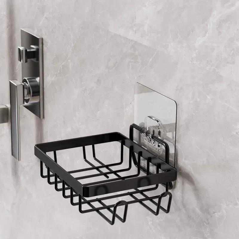 Black Iron Soap Organizer with Suction Cup | Rustproof Bathroom Soap Holder