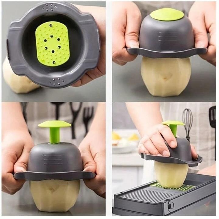 4-in-1 Multi-Function Vegetable Slicer & Chopper with Storage Container