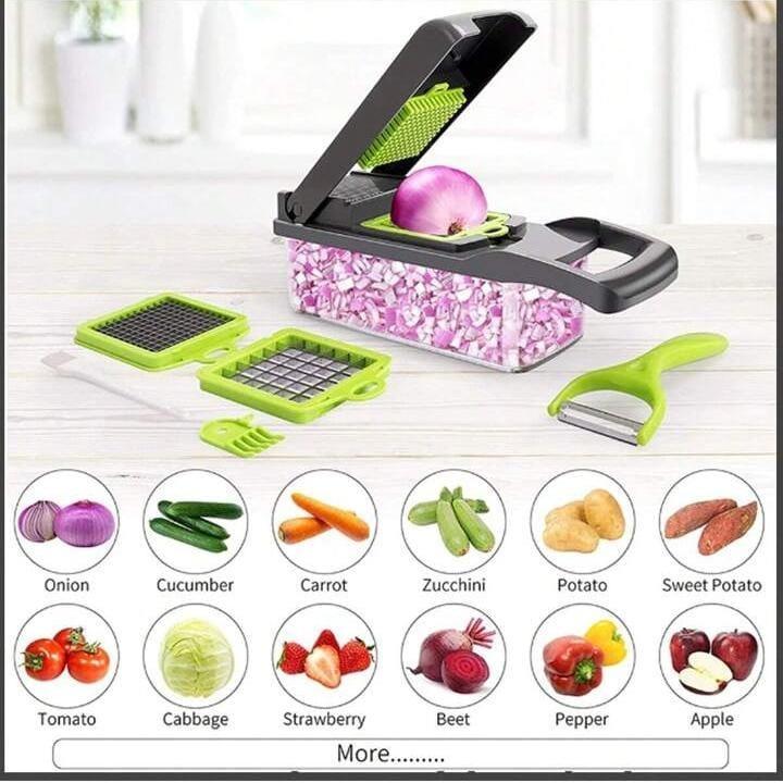 4-in-1 Multi-Function Vegetable Slicer & Chopper with Storage Container