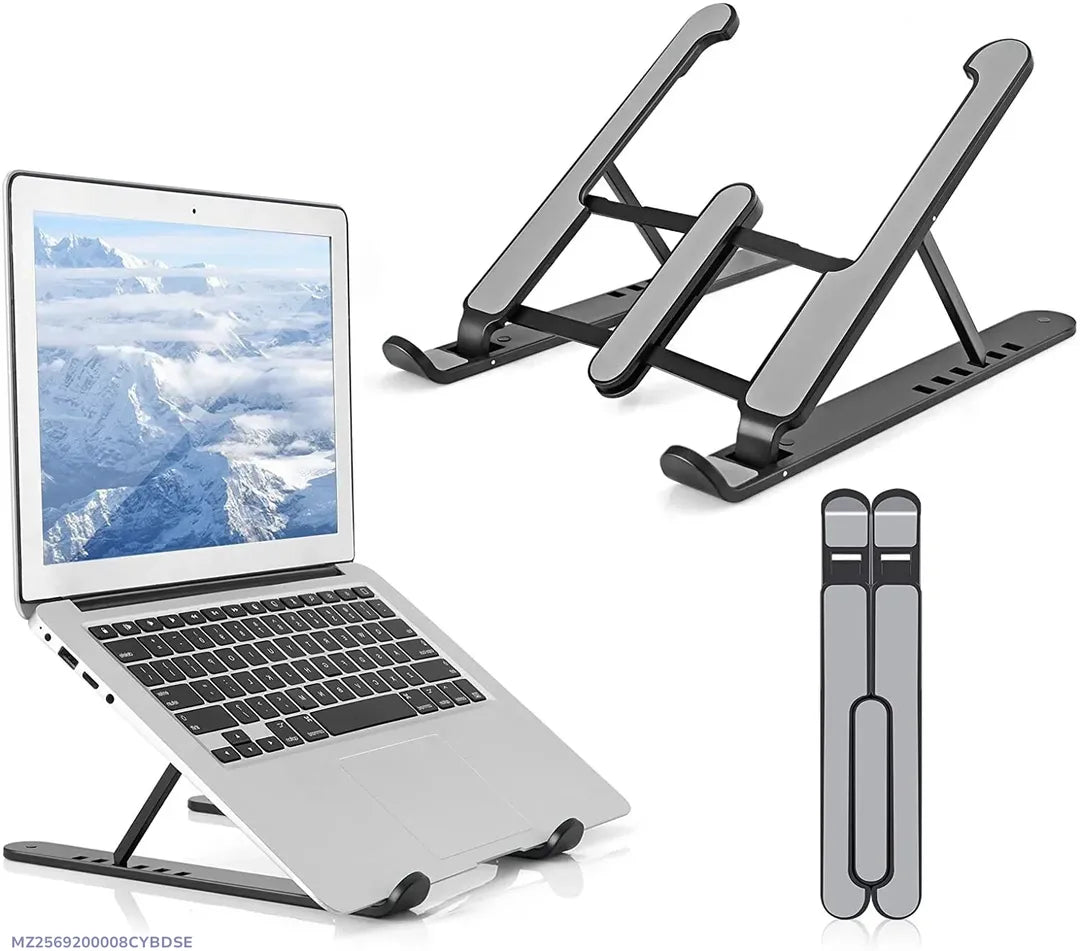 Adjustable Foldable Aluminum Laptop Stand – Portable Ergonomic Notebook Holder for 10–17 Inch Laptops
