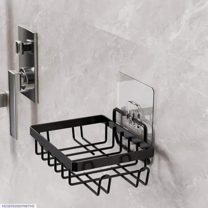 Black Iron Soap Organizer with Suction Cup | Rustproof Bathroom Soap Holder