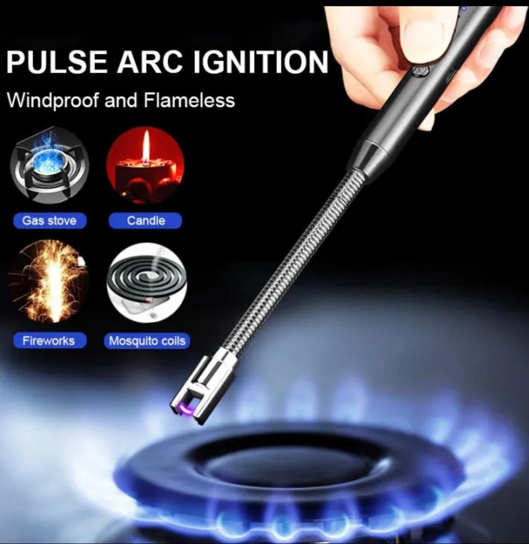 Rechargeable Flameless Plasma Arc Lighter – Windproof USB Electric Candle & Gas Stove Lighter with Flexible Neck