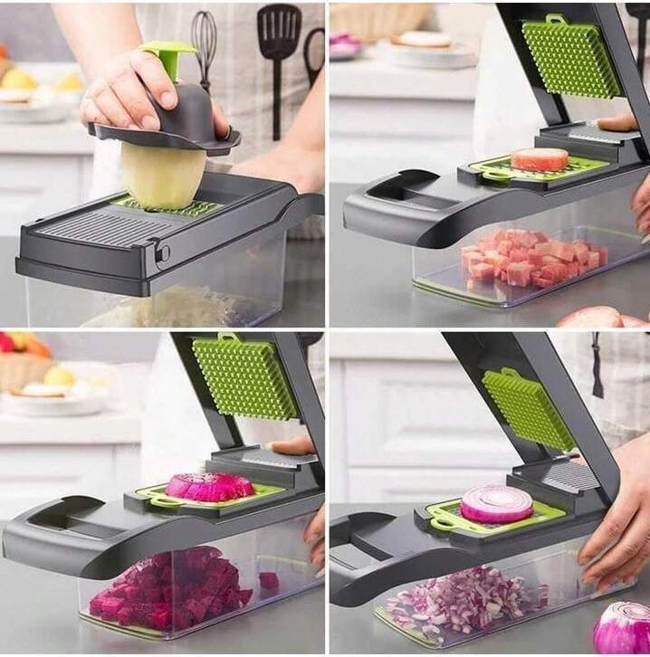4-in-1 Multi-Function Vegetable Slicer & Chopper with Storage Container