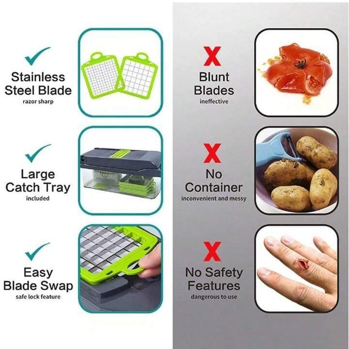 4-in-1 Multi-Function Vegetable Slicer & Chopper with Storage Container