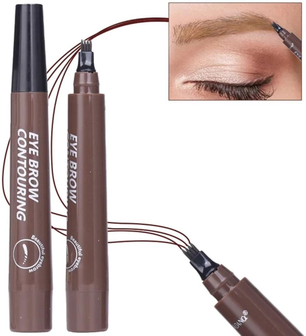 4-Tip Microblading Eyebrow Pen – Waterproof Long Lasting Brow Tint Pencil | Natural Hair Stroke Eyebrow Marker