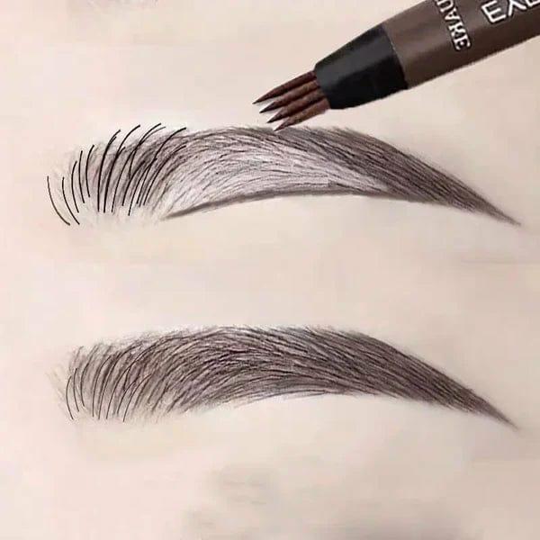 4-Tip Microblading Eyebrow Pen – Waterproof Long Lasting Brow Tint Pencil | Natural Hair Stroke Eyebrow Marker