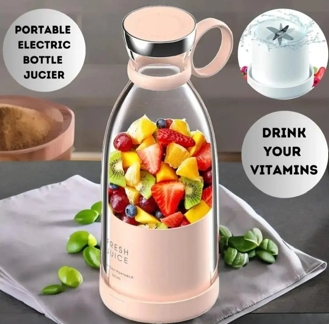 Portable Fresh Juice Blender – USB Rechargeable Mini Smoothie & Juice Maker Bottle