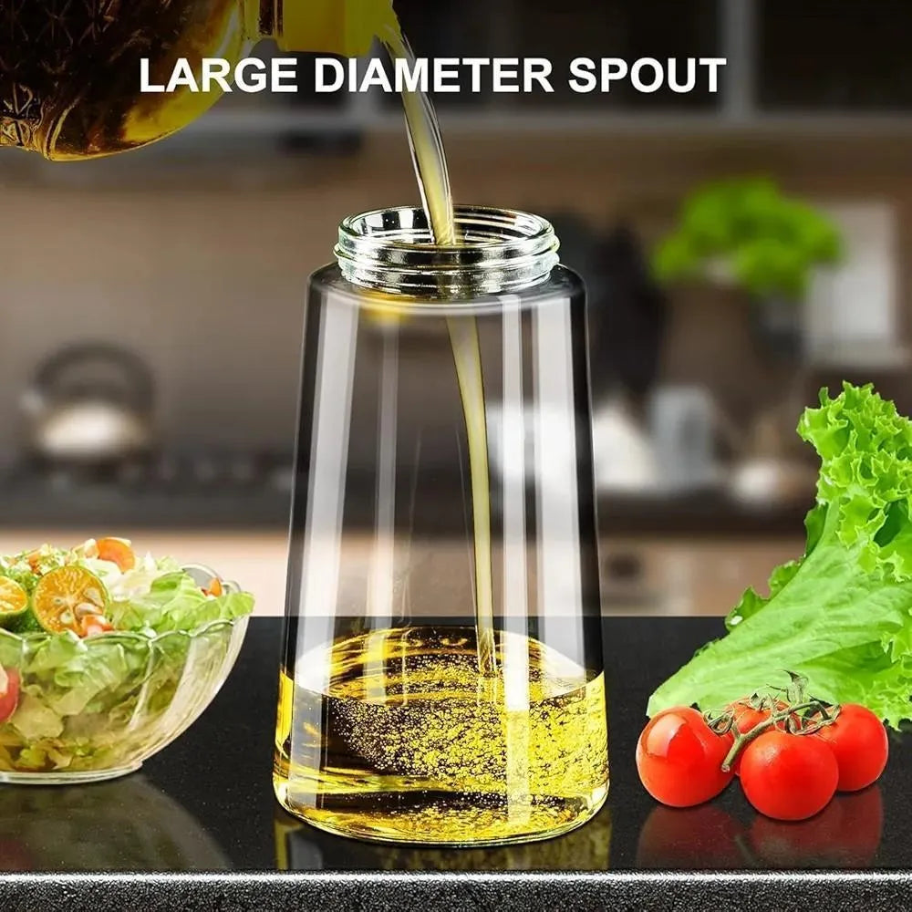 2-in-1 Glass Oil Sprayer & Dispenser Bottle – Leakproof Kitchen Oil Spray Bottle for Cooking, BBQ, Salad & Air Fryer