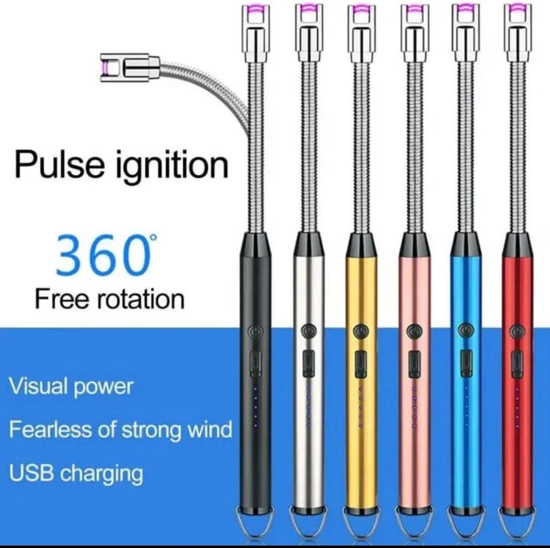Rechargeable Flameless Plasma Arc Lighter – Windproof USB Electric Candle & Gas Stove Lighter with Flexible Neck