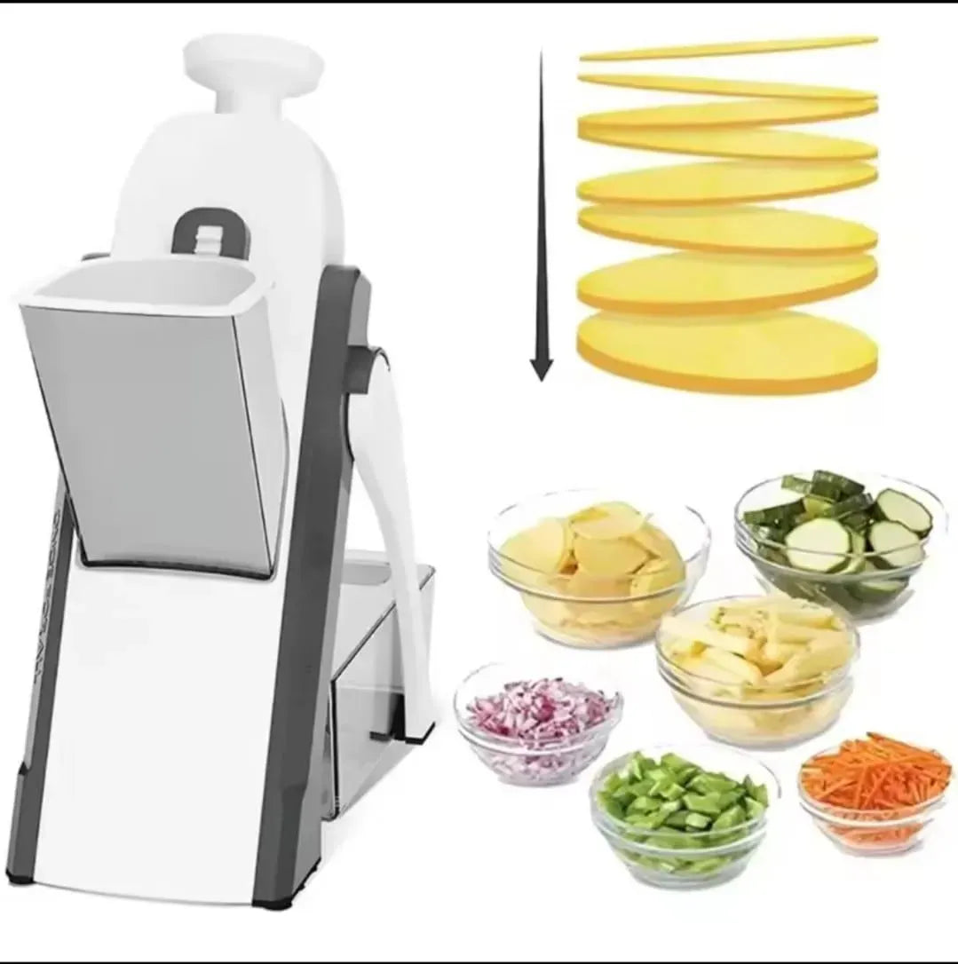 Multifunction Vegetable & Fruit Slicer – Manual Mandoline Cutter with Storage Container