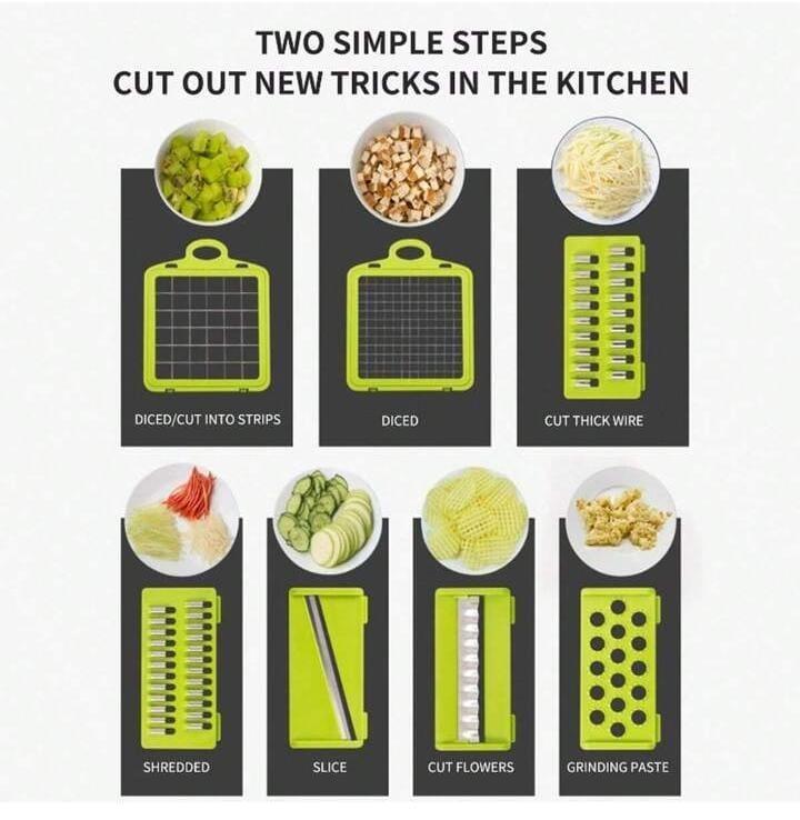 4-in-1 Multi-Function Vegetable Slicer & Chopper with Storage Container