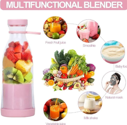 Portable Fresh Juice Blender – USB Rechargeable Mini Smoothie & Juice Maker Bottle