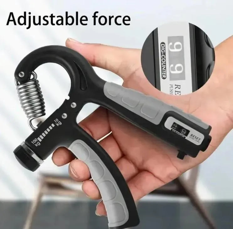Adjustable Hand Grip Strengthener with Digital Counter – Forearm & Finger Exercise Trainer (10–100kg Resistance)